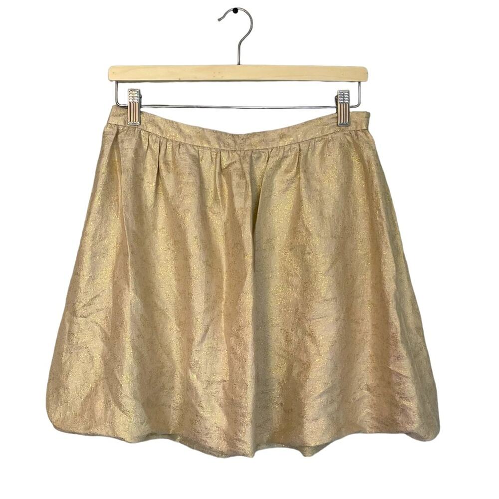 Derek Lam Italian Silk & Gold Metallic Bubble Mini Skirt in Women’s SIZE 6